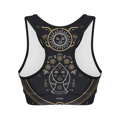 Vintage Virgo Zodiac Sign Print Women's Sports Bra