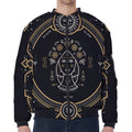 Vintage Virgo Zodiac Sign Print Zip Sleeve Bomber Jacket