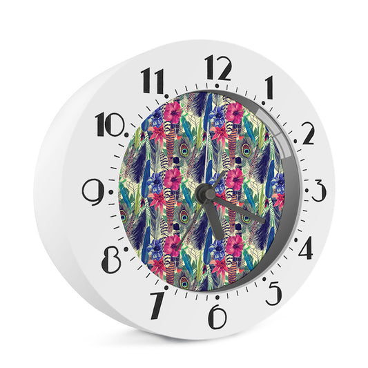 Vintage Watercolor Feather Print Alarm Clock
