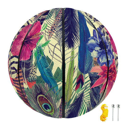 Vintage Watercolor Feather Print Basketball