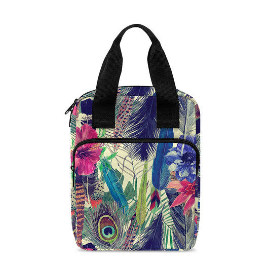 Vintage Watercolor Feather Print Bible Tote Bag
