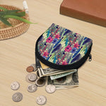 Vintage Watercolor Feather Print Coin Purse
