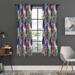 Vintage Watercolor Feather Print Curtain