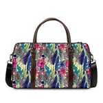 Vintage Watercolor Feather Print Duffle Bag