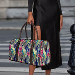 Vintage Watercolor Feather Print Duffle Bag