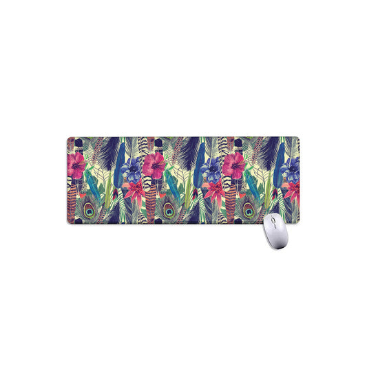 Vintage Watercolor Feather Print Extended Mouse Pad