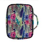 Vintage Watercolor Feather Print Front Pocket Bible Bag