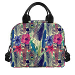 Vintage Watercolor Feather Print Insulated Lunch Bag