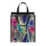 Vintage Watercolor Feather Print Insulated Lunch Tote