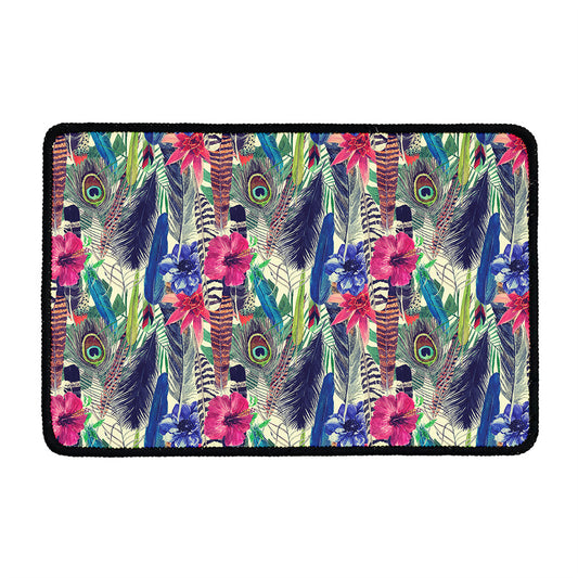 Vintage Watercolor Feather Print Kitchen Mat