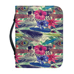 Vintage Watercolor Feather Print Leather Bible Cover