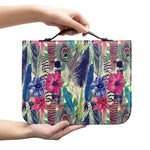 Vintage Watercolor Feather Print Leather Bible Cover
