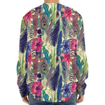 Vintage Watercolor Feather Print Long Sleeve Baseball Jersey