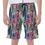 Vintage Watercolor Feather Print Men's Beach Shorts