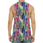 Vintage Watercolor Feather Print Men's Muscle Tank Top