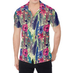 Vintage Watercolor Feather Print Men's Shirt