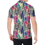 Vintage Watercolor Feather Print Men's Shirt