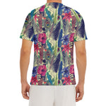 Vintage Watercolor Feather Print Men's Short Sleeve Rash Guard