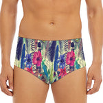 Vintage Watercolor Feather Print Men's Triangle Swim Briefs