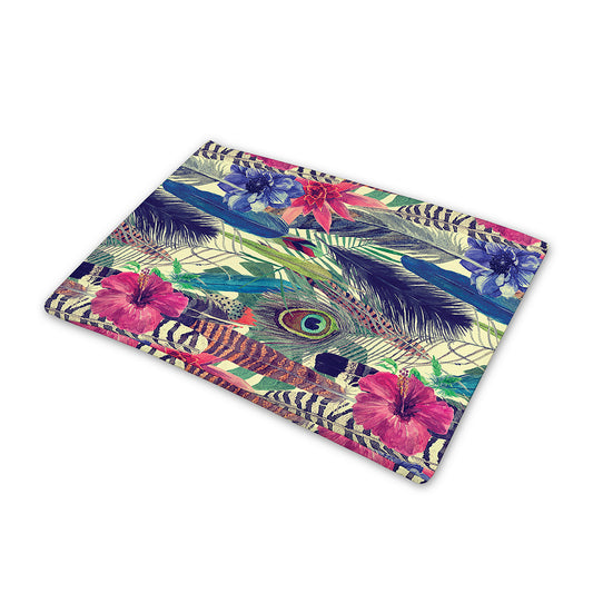 Vintage Watercolor Feather Print Pet Cooling Mat Cover