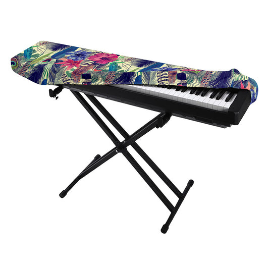 Vintage Watercolor Feather Print Piano Keyboard Cover