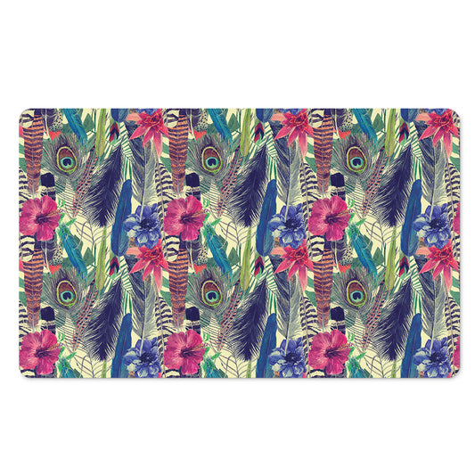 Vintage Watercolor Feather Print Polyester Doormat