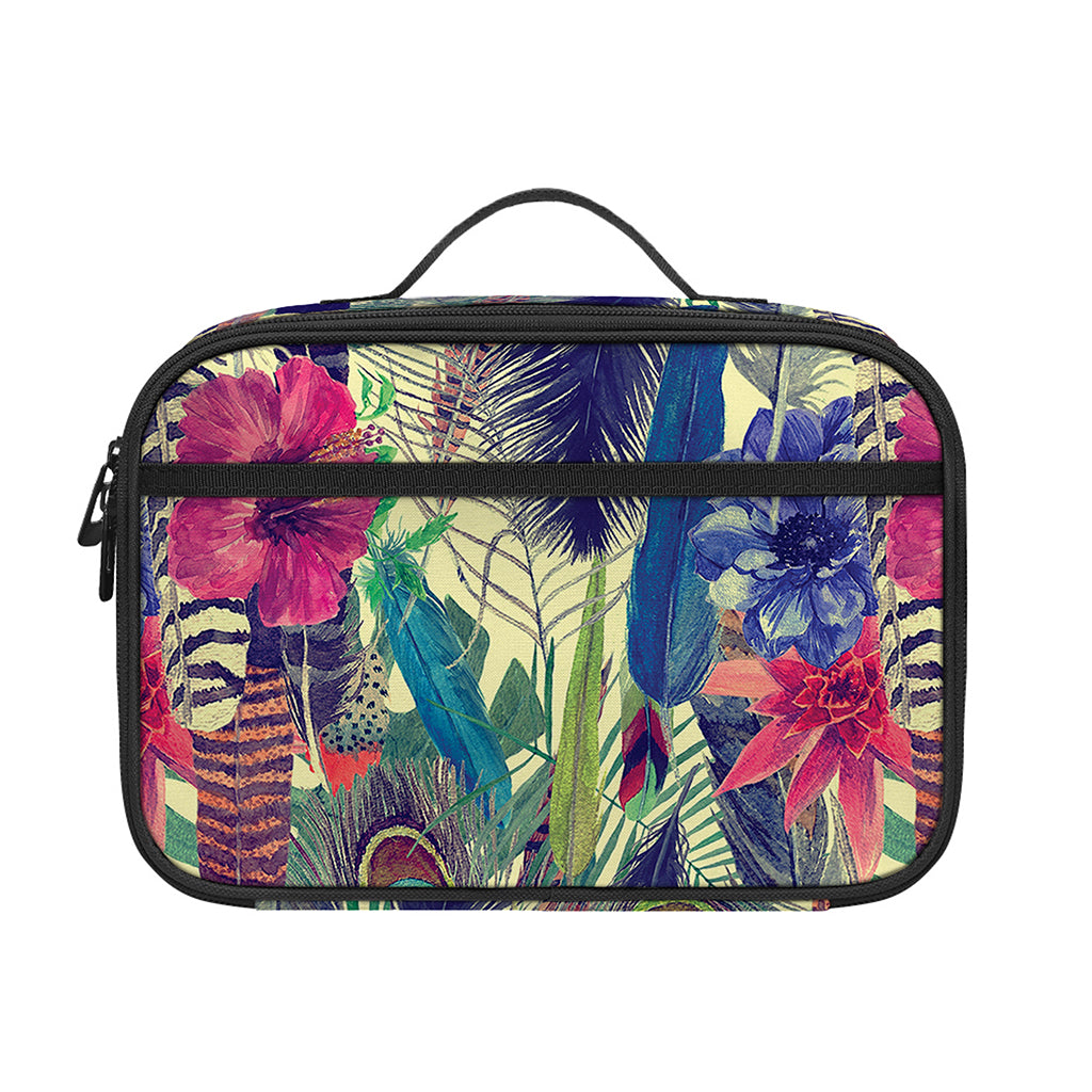 Vintage Watercolor Feather Print Portable Lunch Bag