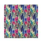 Vintage Watercolor Feather Print Silk Bandana