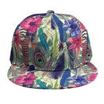 Vintage Watercolor Feather Print Snapback Cap