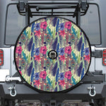 Vintage Watercolor Feather Print Tire Cover With Camera Hole