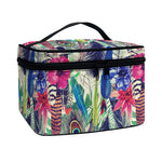 Vintage Watercolor Feather Print Travel Makeup Bag