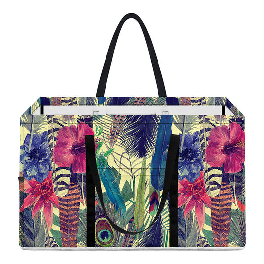 Vintage Watercolor Feather Print Utility Tote Bag