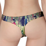 Vintage Watercolor Feather Print Women's Thong