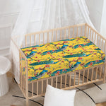 Vintage Watercolor Peacock Print Baby Crib Sheet
