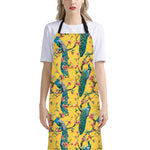 Vintage Watercolor Peacock Print Bib Apron With Pocket