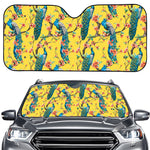 Vintage Watercolor Peacock Print Car Windshield Sun Shade