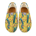 Vintage Watercolor Peacock Print Casual Shoes