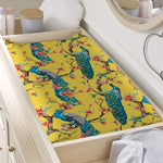 Vintage Watercolor Peacock Print Changing Pad Cover