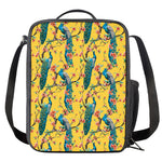 Vintage Watercolor Peacock Print Crossbody Lunch Bag