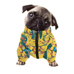 Vintage Watercolor Peacock Print Dog Zip Up Jacket