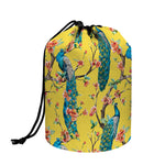 Vintage Watercolor Peacock Print Drawstring Makeup Bag