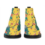 Vintage Watercolor Peacock Print Flat Ankle Boots