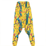 Vintage Watercolor Peacock Print Hammer Pants