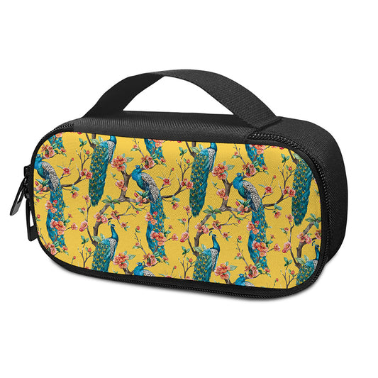 Vintage Watercolor Peacock Print Insulin Cooler Travel Case