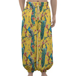 Vintage Watercolor Peacock Print Lantern Pants