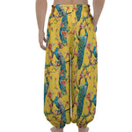 Vintage Watercolor Peacock Print Lantern Pants