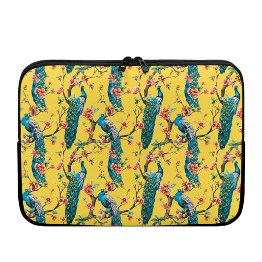 Vintage Watercolor Peacock Print Laptop Sleeve