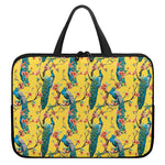 Vintage Watercolor Peacock Print Laptop Sleeve With Handle