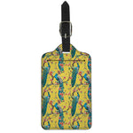 Vintage Watercolor Peacock Print Luggage Tag