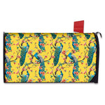 Vintage Watercolor Peacock Print Mailbox Cover
